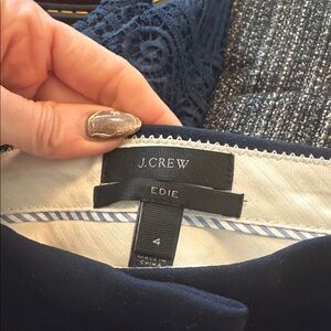 J. Crew edie four way stretch navy trousers nwt sz 4